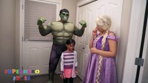 Spiderman STUCK Inside the TOILET! w/ Princess Rapunzel, Hulk & Joker in Real Life