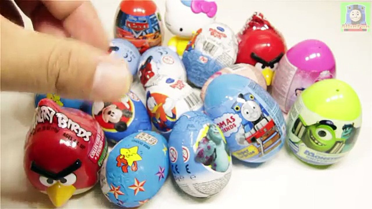 20 Surprise Eggs Ep.5 Angry Birds Monsters Cars Thomas and Friends Spider-man Disney Princess Kinder