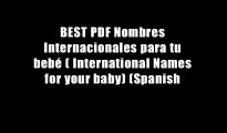 BEST PDF Nombres Internacionales para tu beb? ( International Names for your baby) (Spanish