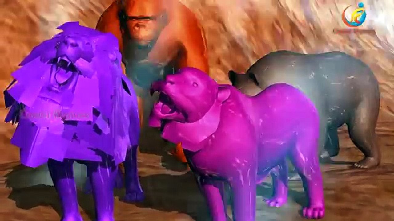 Finger Family Colors Lion Dinosuars Godzilla King Kong Tiger Cartoons For Children Nursery