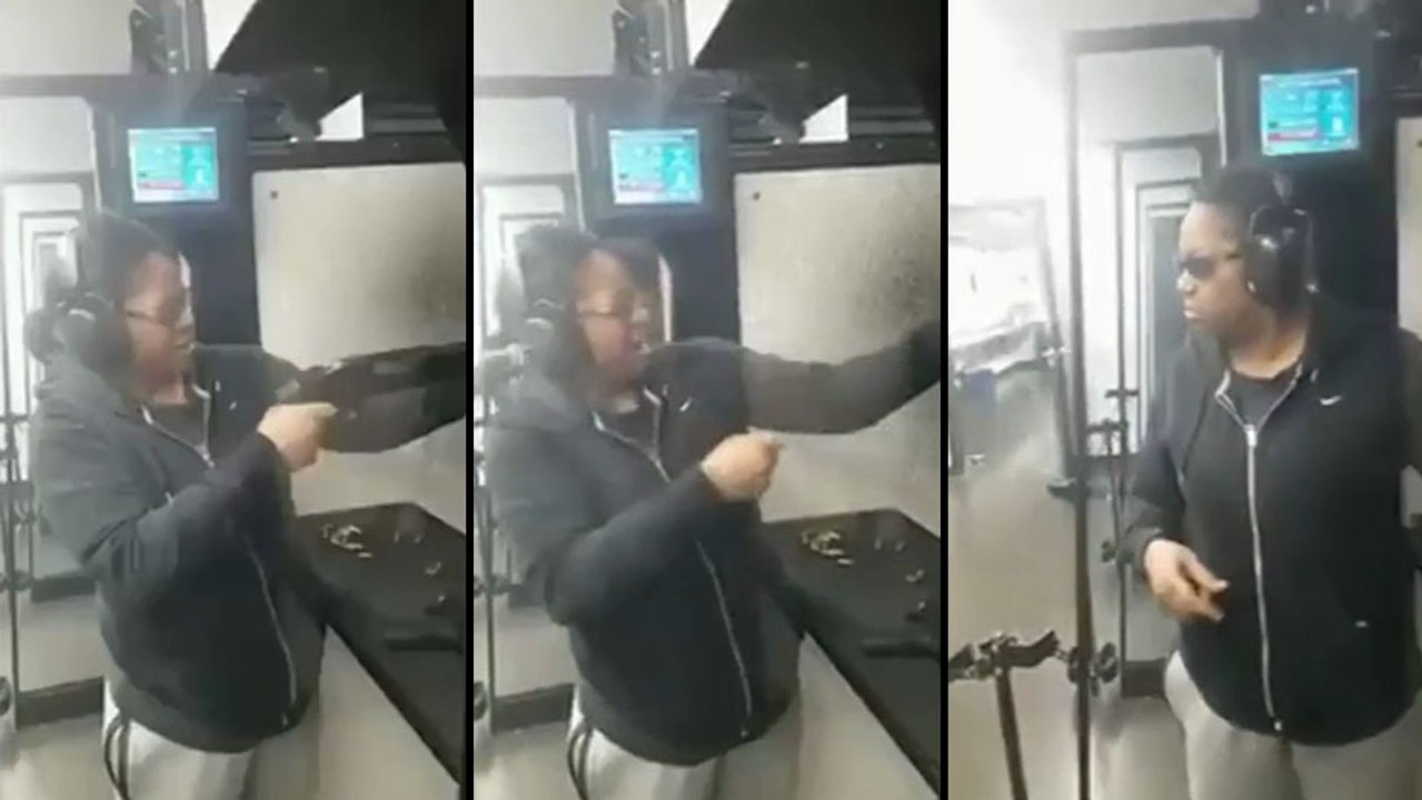 Cette femme tire pour la première fois au fusil à pompe.. Fail !