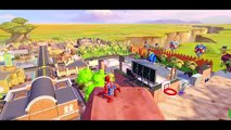 Spiderman & Hulk saves Frozen Elsa and Lightning McQueen from jail! Water slides Playtime