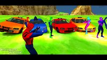 Colors Taxi and New Spaderman Mega Smash Nursery Rhymes Songs for Children with Action SHS
