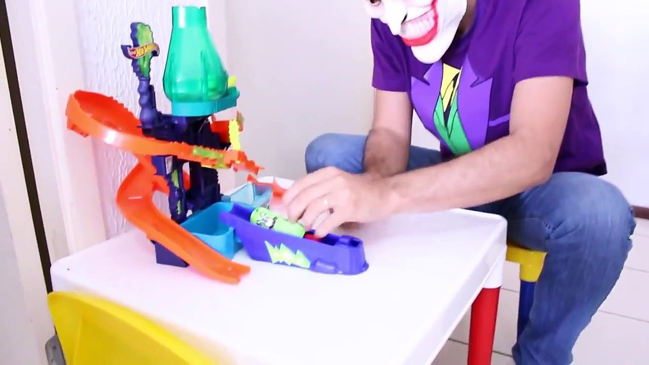 Maleficent POO COLORED BALLS with Batman & Spiderman vs Joker Superhero Fun in Real Life