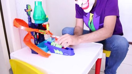 Maleficent POO COLORED BALLS with Batman & Spiderman vs Joker Superhero Fun in Real Life