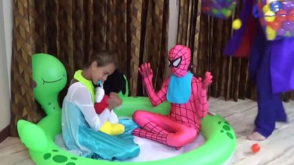 BABY Pink SpiderGirl & BABY Frozen Elsa Milk Bottle! w_ Paw Patro
