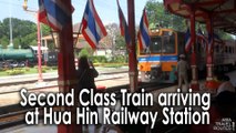 Second Class Train arriving at Hua Hin Railway Station