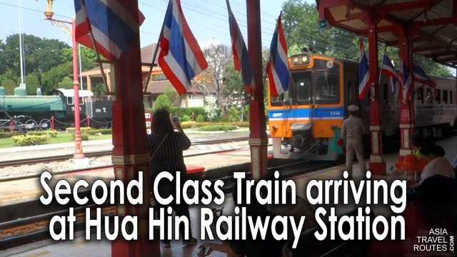 Second Class Train arriving at Hua Hin Railway Station