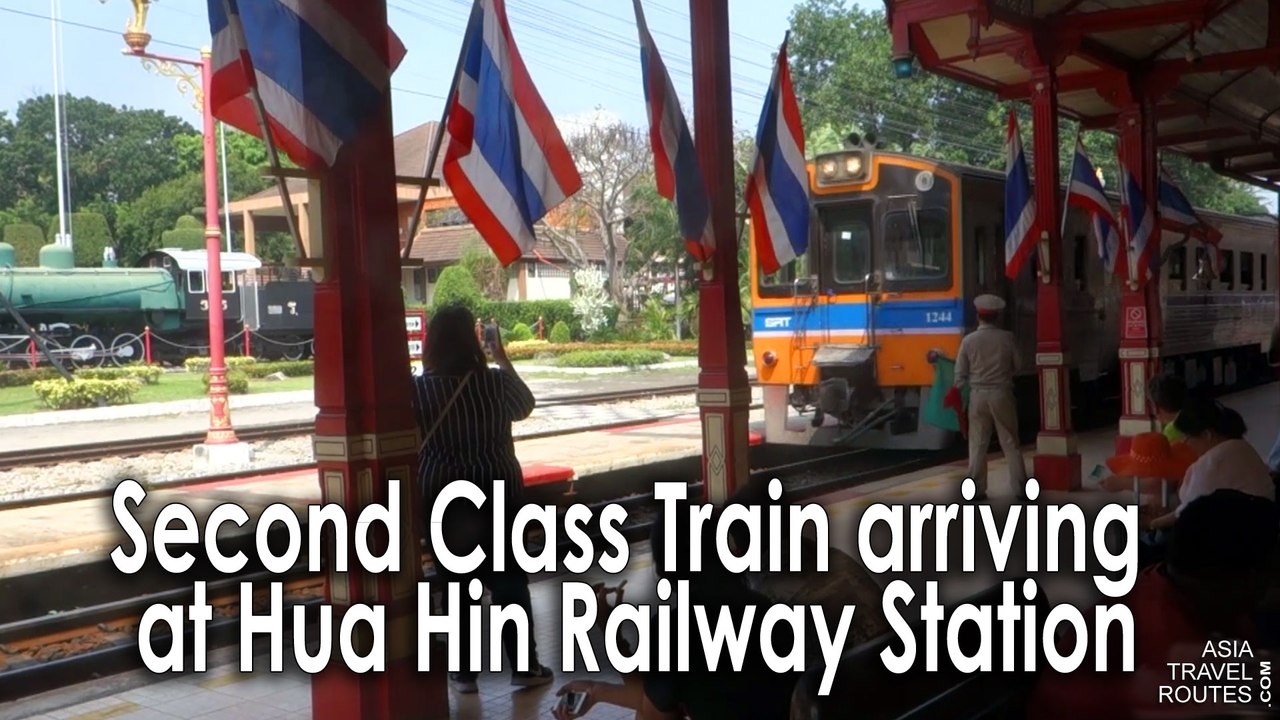 Second Class Train arriving at Hua Hin Railway Station