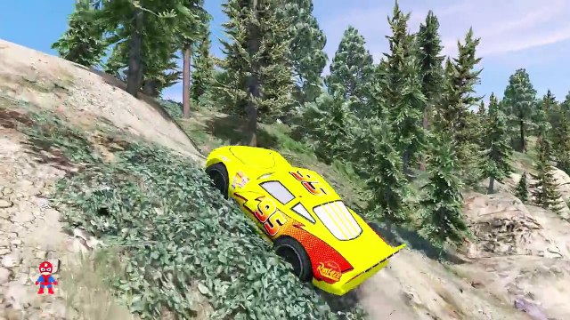 Blue Lightning McQueen in Trouble! Cars for Kids Spiderman Cartoon Children Songs with Act