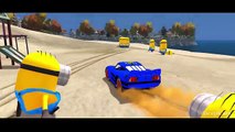 Blue Spiderman and His Blue Spiderman McQueen Cars Smash Minions | Nursery Rhymes Kids Son