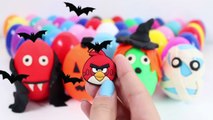 SURPRISE EGGS HALLOWEEN FROZEN PEPPA PIG MICKEY MOUSE ANGRY BIRDS PLAY DOH HALLOWEEN HUEVOS SORPRESA