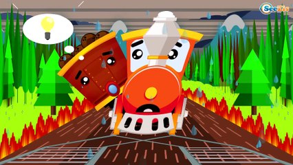 TRAINS AND CARS FOR KIDS: Pink Train and Cars McQueen Learn Colores Cartoons for kids
