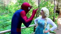 Spiderman, Frozen Elsa & BABIES! w/ Pink Spidergirl Joker Maleficent Ariel Mermaid Rapunze