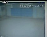 Elephants break the school gate - CCTV footage