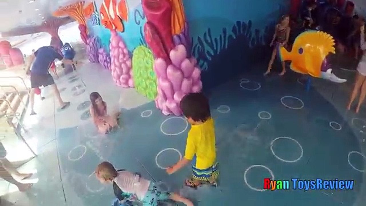 Family Fun in the Mickey Mouse Pool Finding Nemo Splash Pad Disney Cruise Fantasy Play Area for Kids