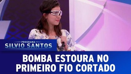 Bomba estoura no primeiro fio cortado