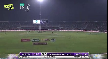 14.4 OUT! Chris Jordan to Anwar Ali Zalmi vs Gladiators PSL Final 2017