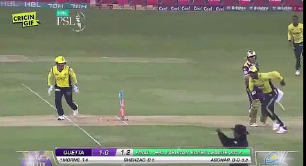 1.3 OUT! Mohammad Asghar to Morne van Wyk Zalmi vs Gladiators PSL Final 2017