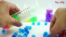 Learn Numbers 1 to 10 DIY How To Make Colored ORBEEZ Giant Syringer Slime Clay Jelly Monst