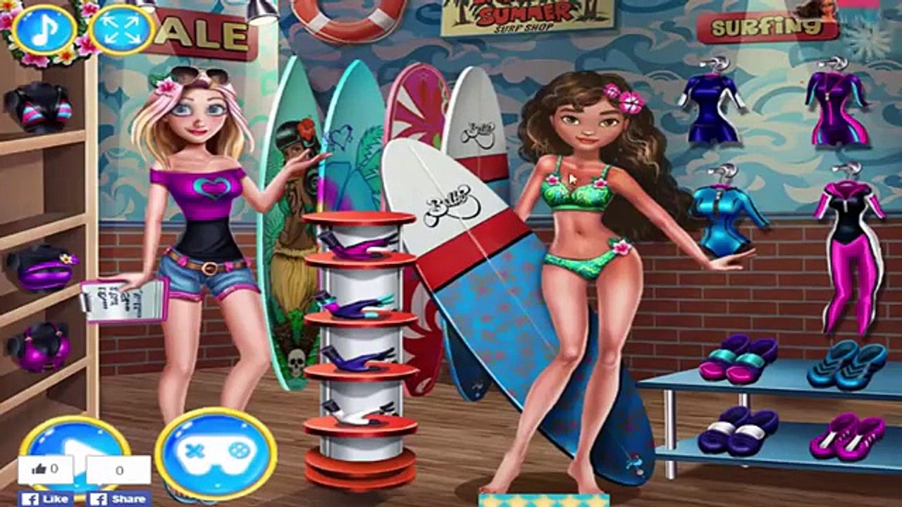 Moana Games - Surf Adventure Moana Dress Up Decoration Game for kids Girls