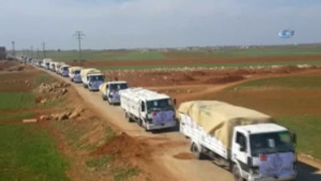 El Bab'a İlk Yardım Konvoyu Ulaştı- 25 Tır Yardım Malzemesi El Bab'a Ulaştırıldı