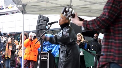 Emeli Sandé  sings at #March4Women, in London