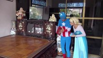 Frozen Elsa Horse racing vs Joker moto Spiderman in real life fun Superheroes pinks spider
