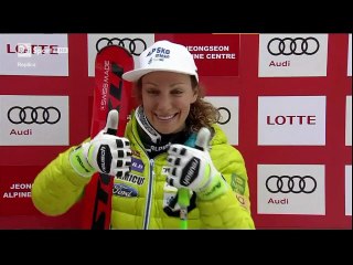 Alpine Skiing World Cup 2016-17 Women SuperG Jeongseon 05.03.2017 Award Ceremony
