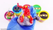 Spiderman Lego Ninjago Kai Jay Lloyd Zane Cole Play-Doh Surprise Tubs Learn Colors Episode