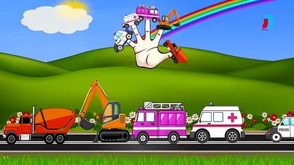 CONSTRUCTION VEHICLES Finger Family ★ Surprise Eggs filled with Trucks & more! Nursery Rhy
