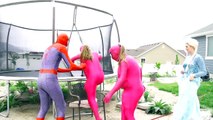 4 Pink Spidergirls Dancing in Car Spidergirl Twins Spiderman Funny Superheroes in Real Lif
