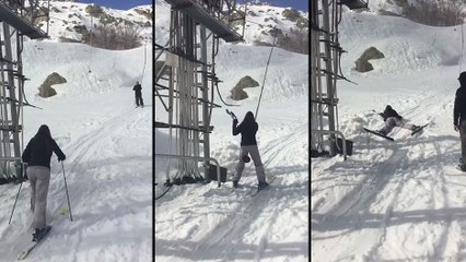 Quand c'est la 1ère fois que tu prends un tire-fesse