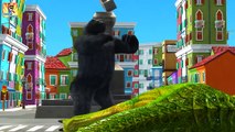Crazy Gorilla Vs Crazy Dinosaur Finger Family | Animals Cartoons Finger Family Nursery Rhy