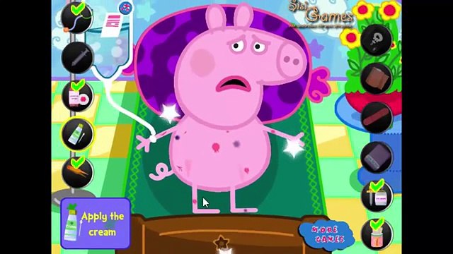 Peppa pig doctor juego de la película de Peppa Pig Mal herido de la Cirugía de juegos de dibujos animados para niños Geo