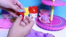 Play Doh de Hello Kitty Cupcake de la Torre de la Masa de Plastilina Torre de Pasteles Pastelitos ハローキティ |