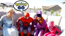Congelados Elsa y Spiderman Juego de Pokemon Ir En la Vida Real w batman blanco de la nieve de color rosa spidergirl