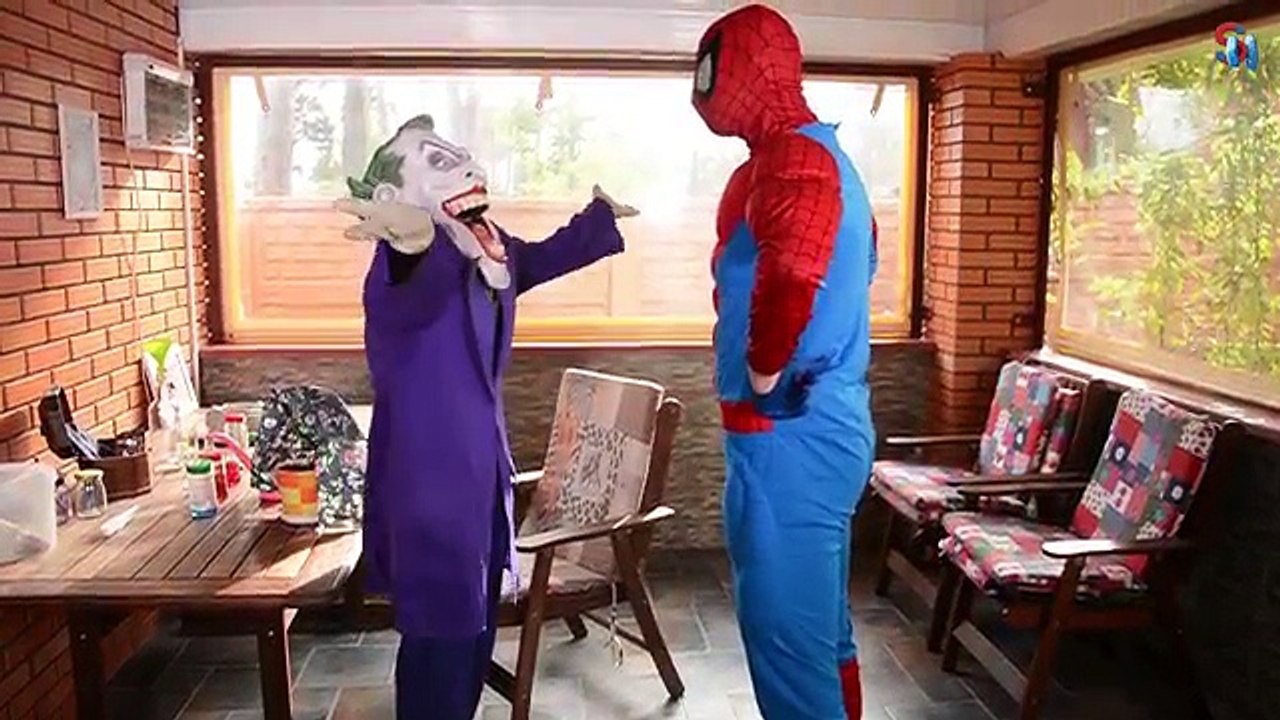 Joker vs Bad Joker Boy Frozen Elsa Kidnapped w Spiderman BAD BABY JOKER Real Life Superher