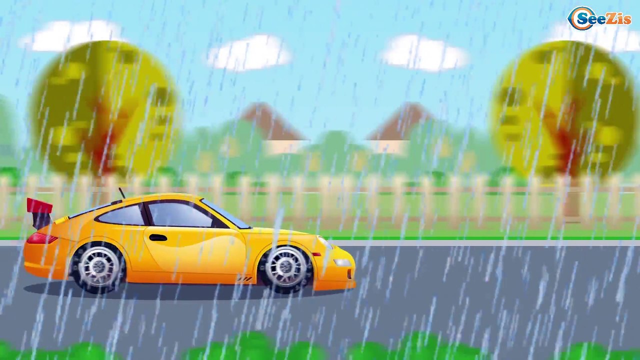 Yellow CRANE Cartoon for Children - Learning Educational Video Learn Vechicles Animation Compilation