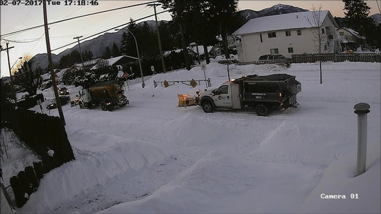 Security cam captures crazy 'Snowmageddon' events in BC town
