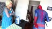 FROZEN ELSA GHOST PRANK w/ Spiderman & Pink Spidergirl vs Joker & Maleficent - Funny Superheroes