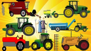 Farm Vehicles for Kids | Learn Different Farm Vehicles Tractor Plough Truck Thrasher & more