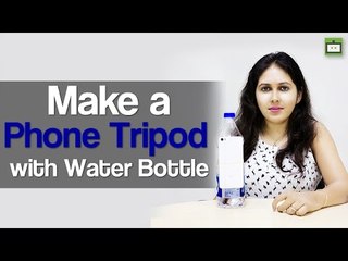 How to make a smartphone stand from your sunglasses and a tripod with a water bottle