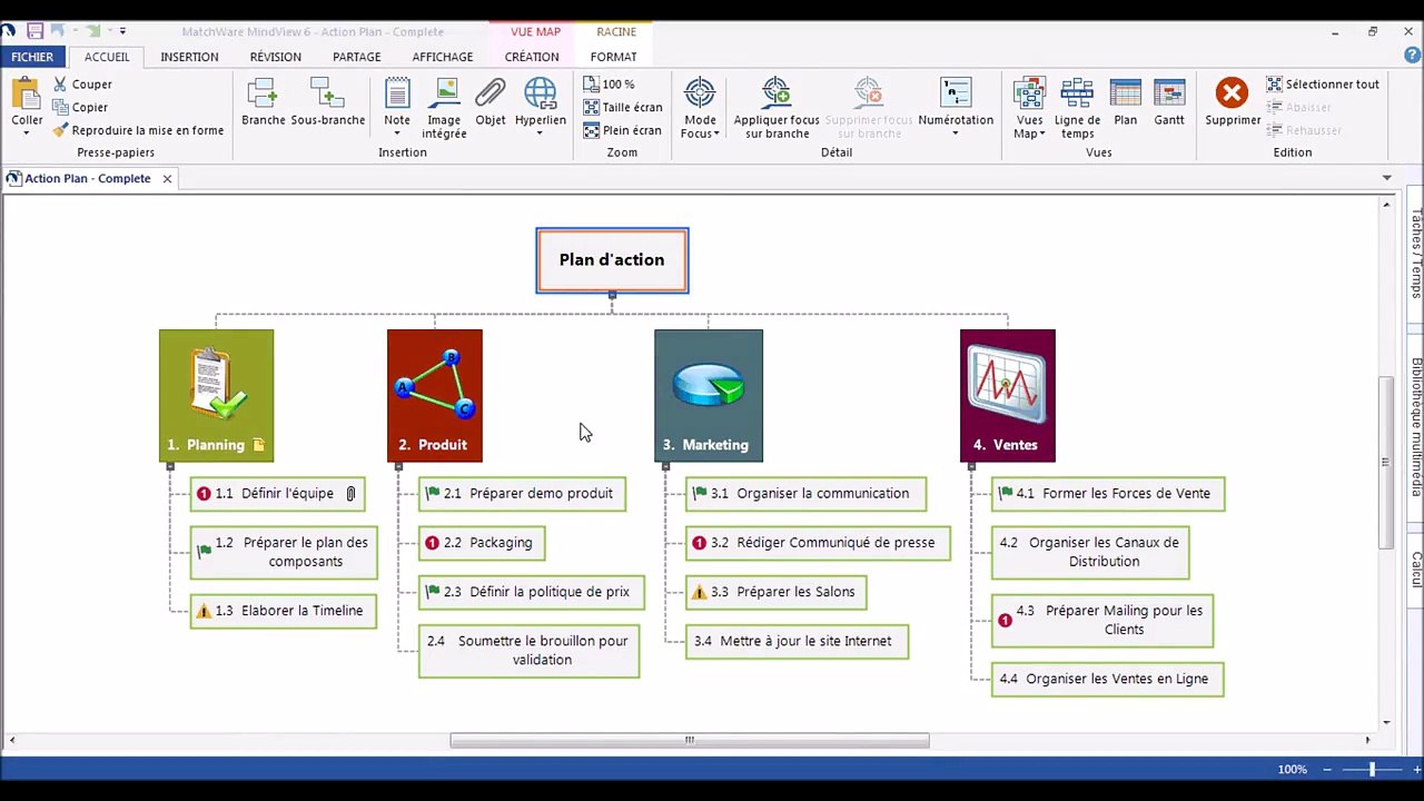 Vidéo Nouveautés de MindView 6 - Filtrage des icônes