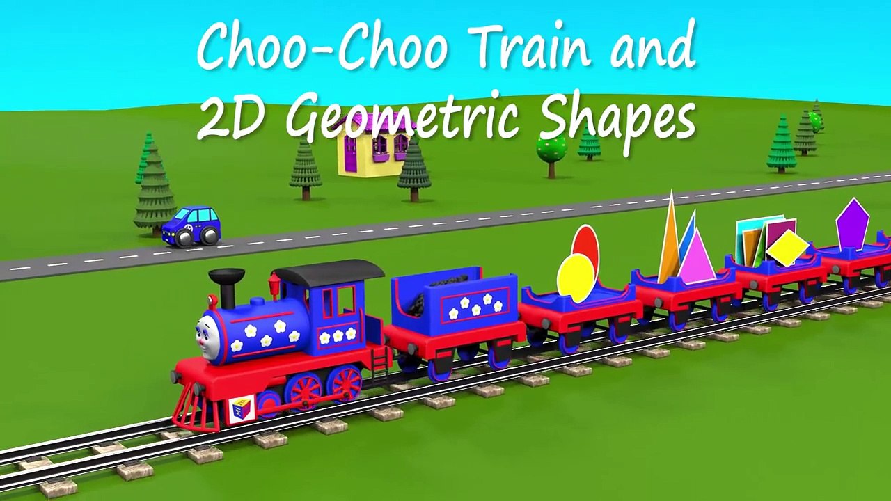Shapes for kids kindergarten children grade 1. Learn about 2D Shapes with Choo-Choo Train - part 2-qny6CPtJvpo