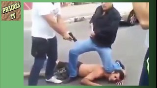 Covarde bate em mulher na rua e é salva por Policial a paisana