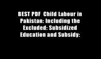 BEST PDF  Child Labour in Pakistan: Including the Excluded: Subsidized Education and Subsidy: