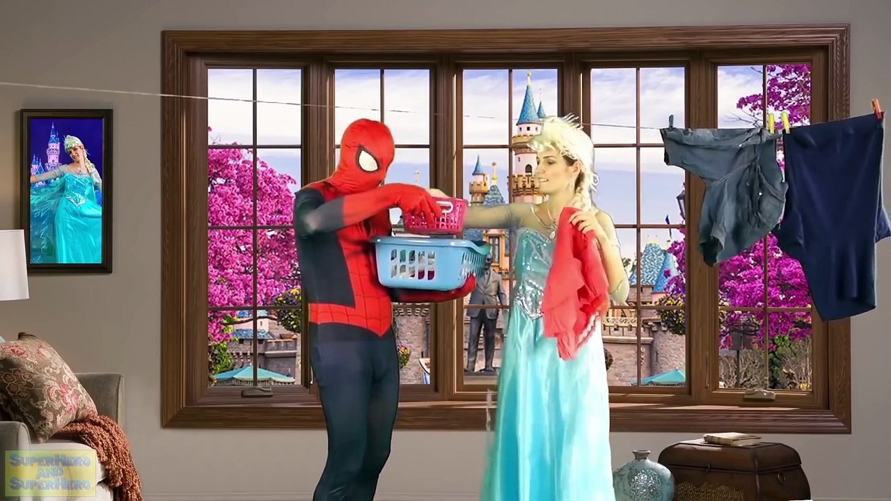 Frozen Elsa POOP PRANK! w/ Spiderman vs Joker TOILET BATTLE - Superheroes in Real Life