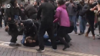 Manifestantes brigam por Trump na Califórnia