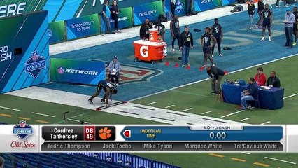 Cordrea Tankersley runs an unofficial 4.47 40-yard dash
